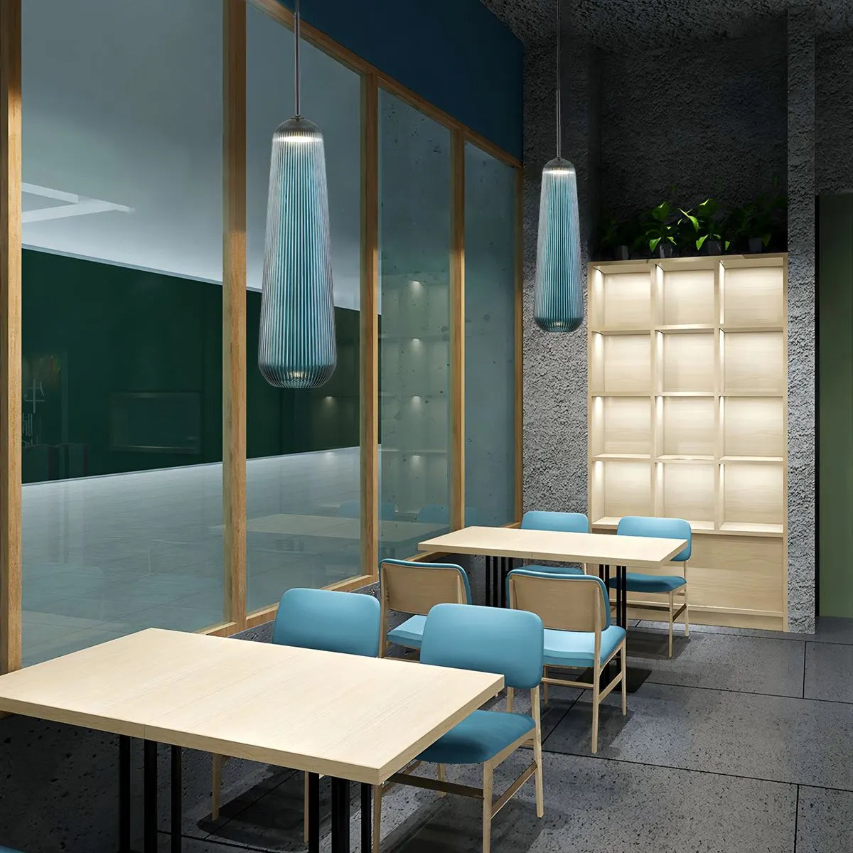Antizer Nordic Pleated Colored Glass Pendant Light