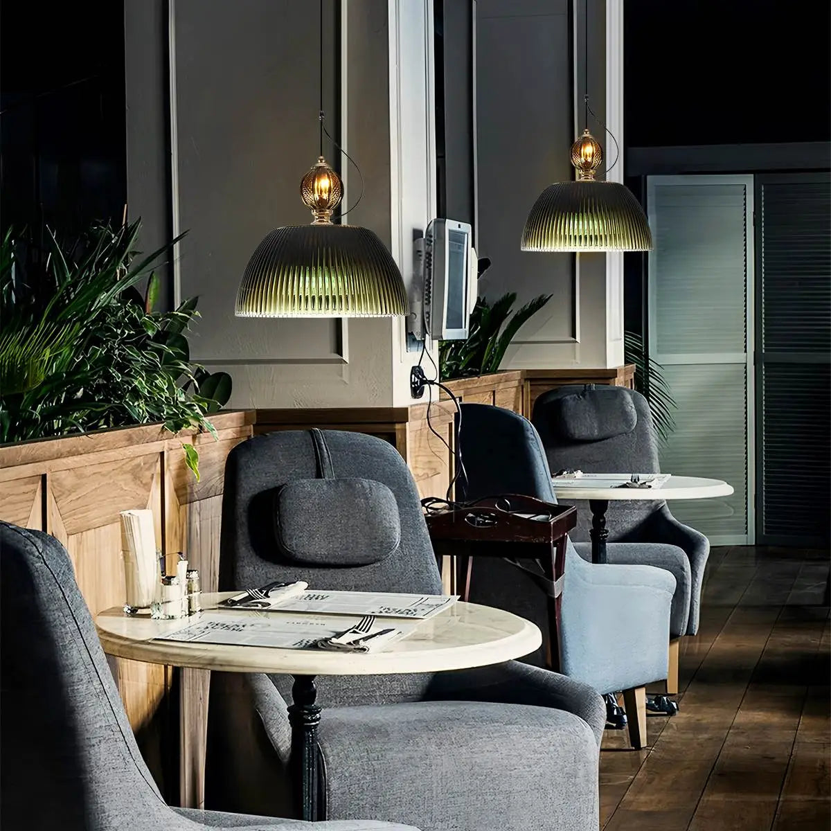 Antizer Nordic Retro Glass Pendant Light for Dining Room