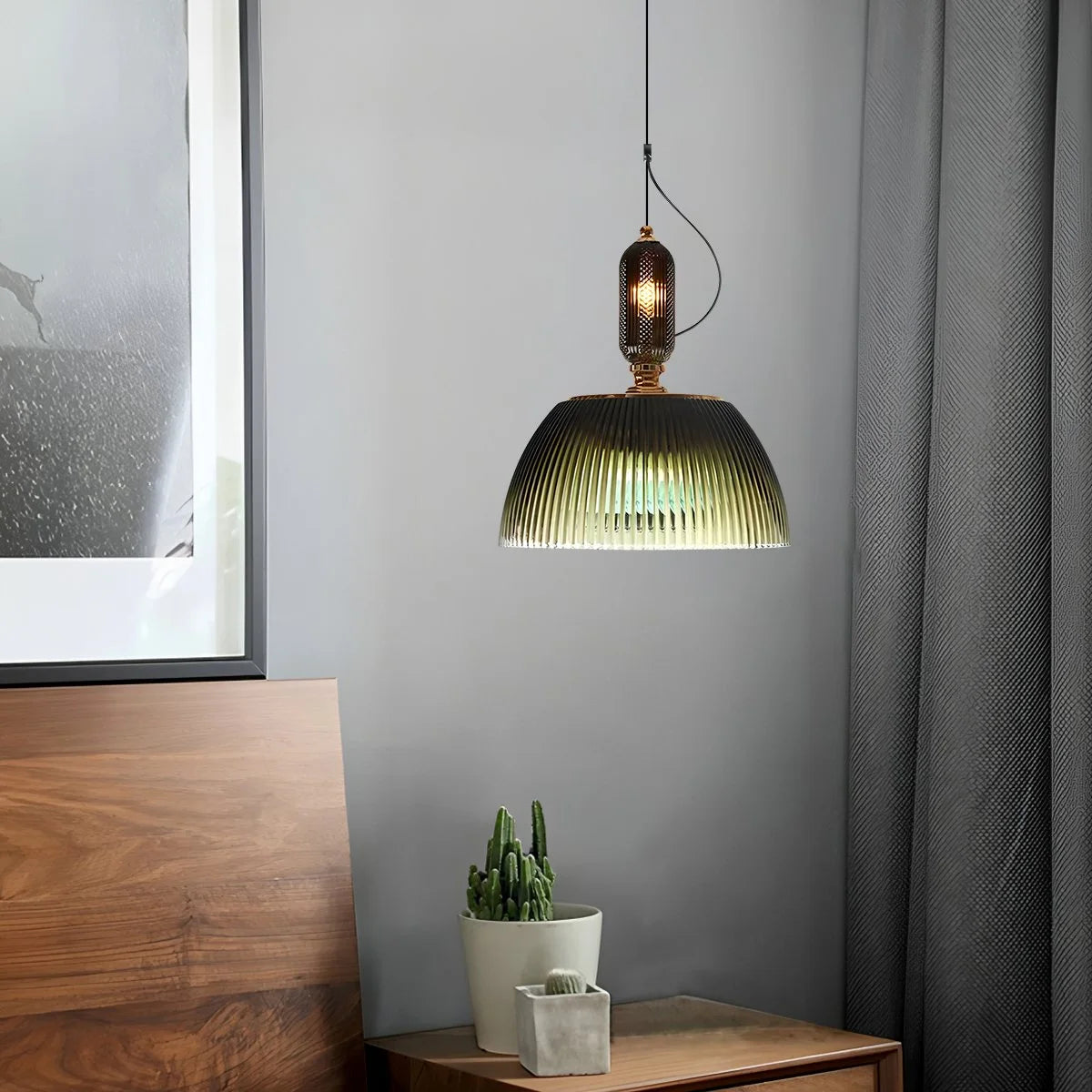 Antizer Nordic Retro Glass Pendant Light for Dining Room
