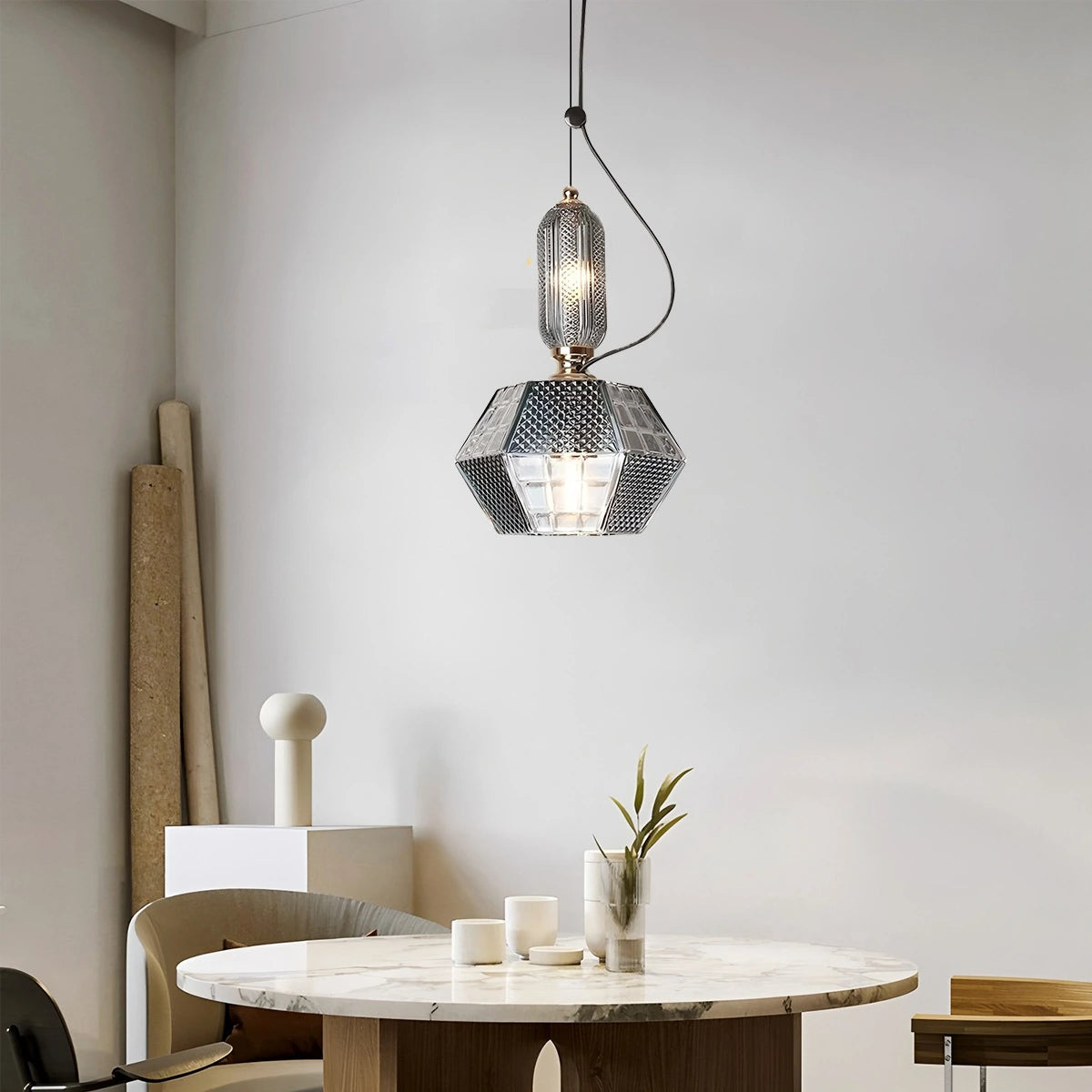 Antizer Nordic Retro Glass Pendant Light for Dining Room