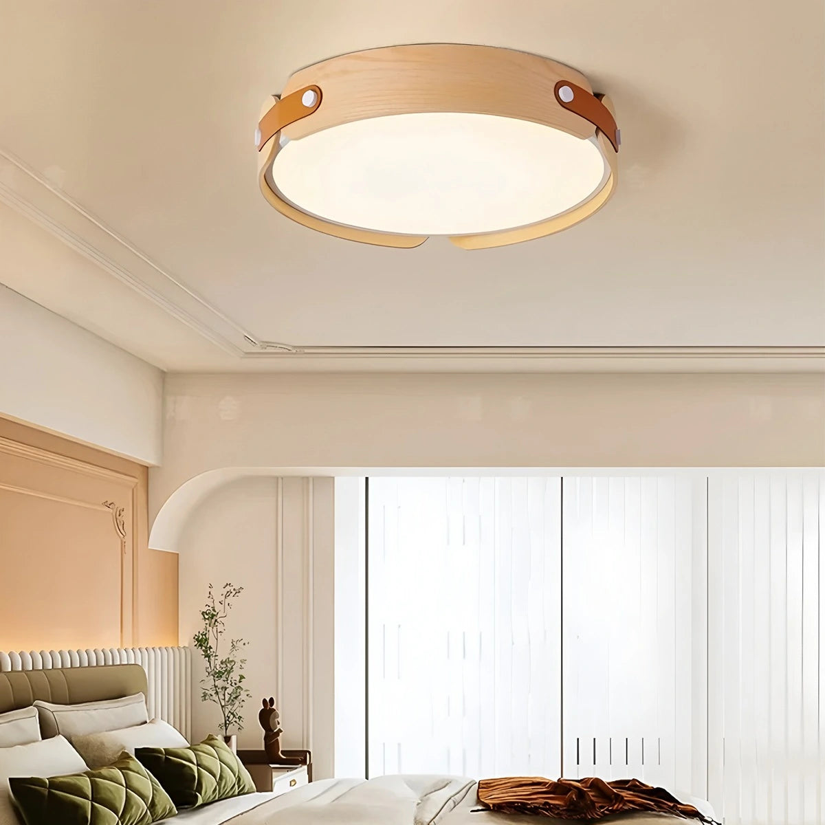 Antizer Nordic Wood Ceiling Light for Bedroom