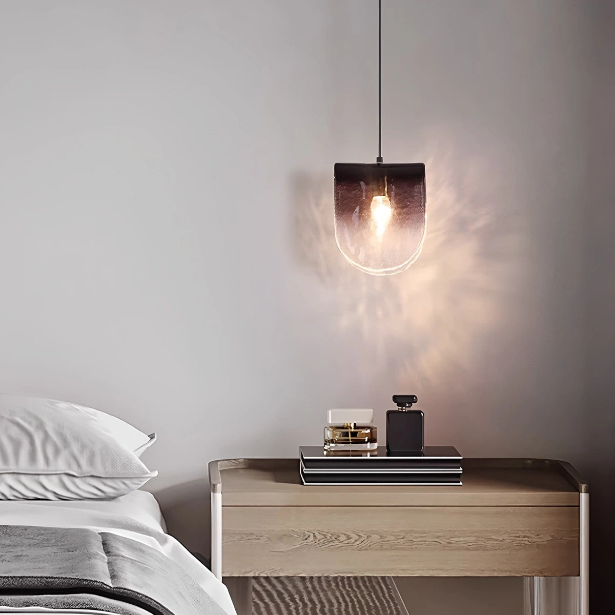 Antizer Modern Gradient Glass Pendant Light for Bedside