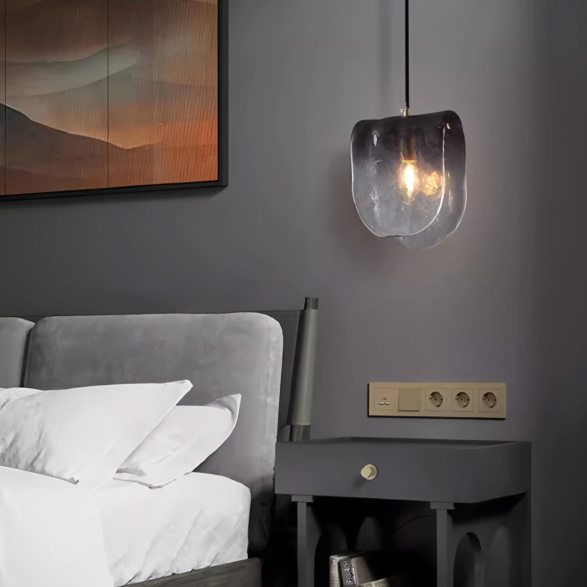 Antizer Modern Gradient Glass Pendant Light for Bedside