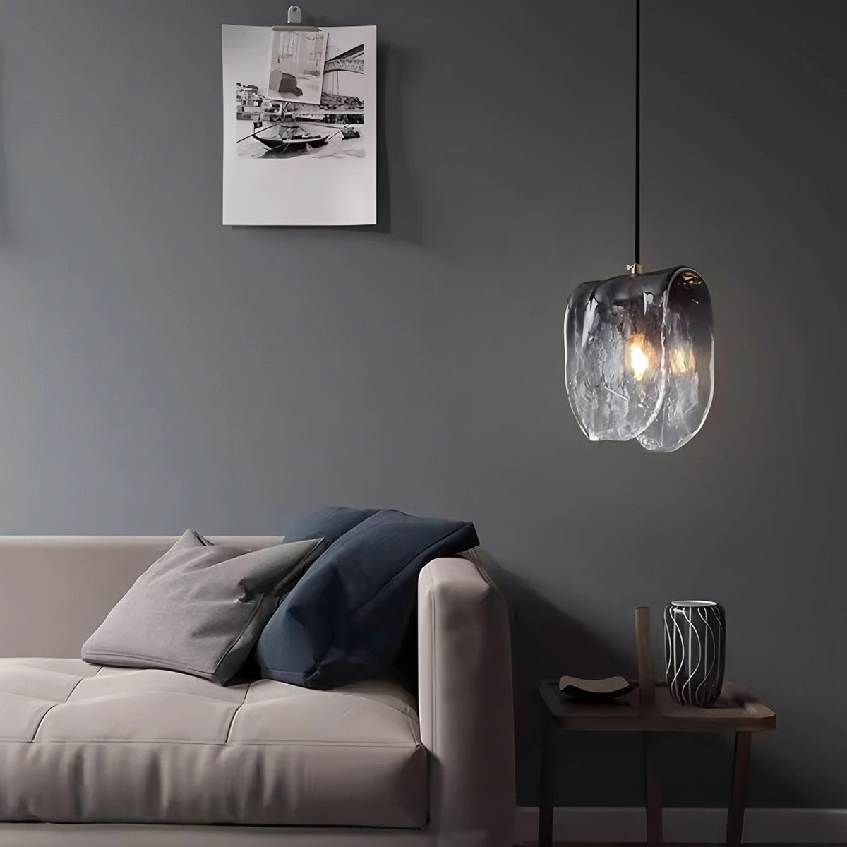 Antizer Modern Gradient Glass Pendant Light for Bedside