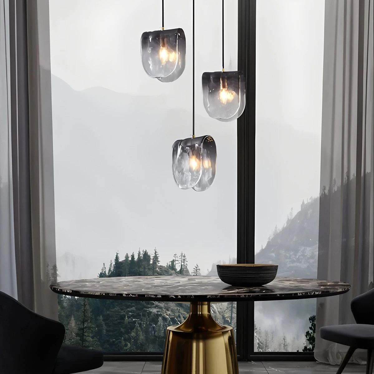 Antizer Modern Gradient Glass Pendant Light for Bedside
