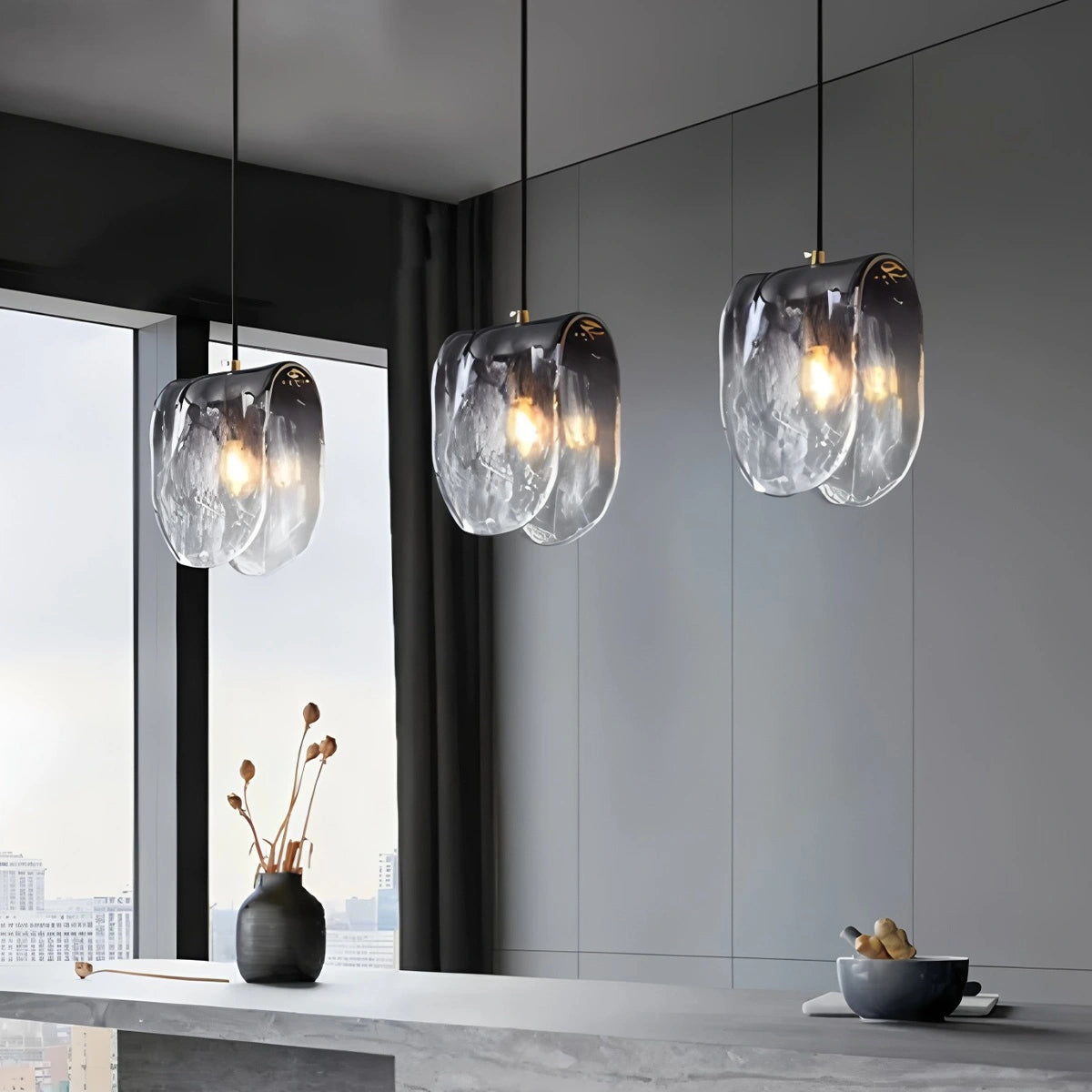 Antizer Modern Gradient Glass Pendant Light for Bedside