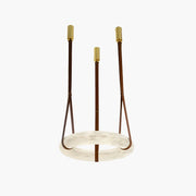 Antizer Round Spanish Alabaster Pendant Light Leather Hanging Wire