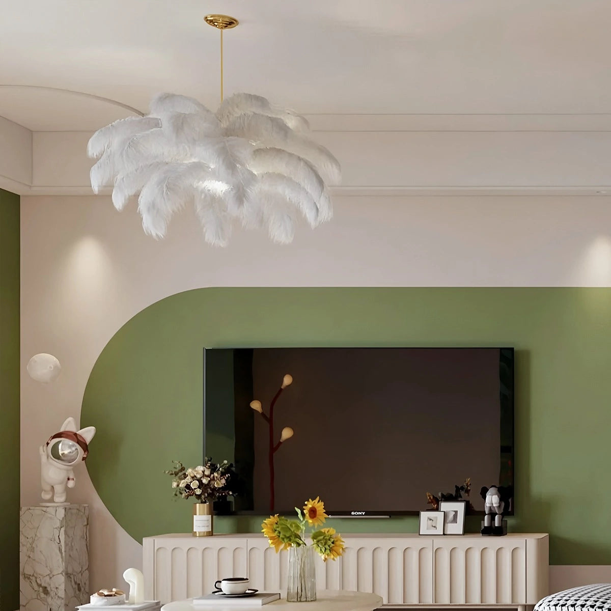 Antizer Ostrich Feather Chandelier Multiple Colors Available
