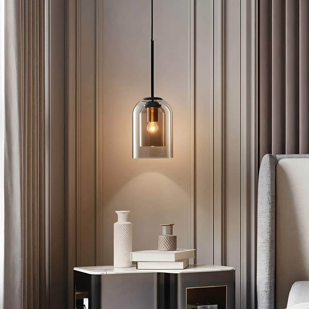 Antizer Otzara Double Glass Pendant Light for Dining Area