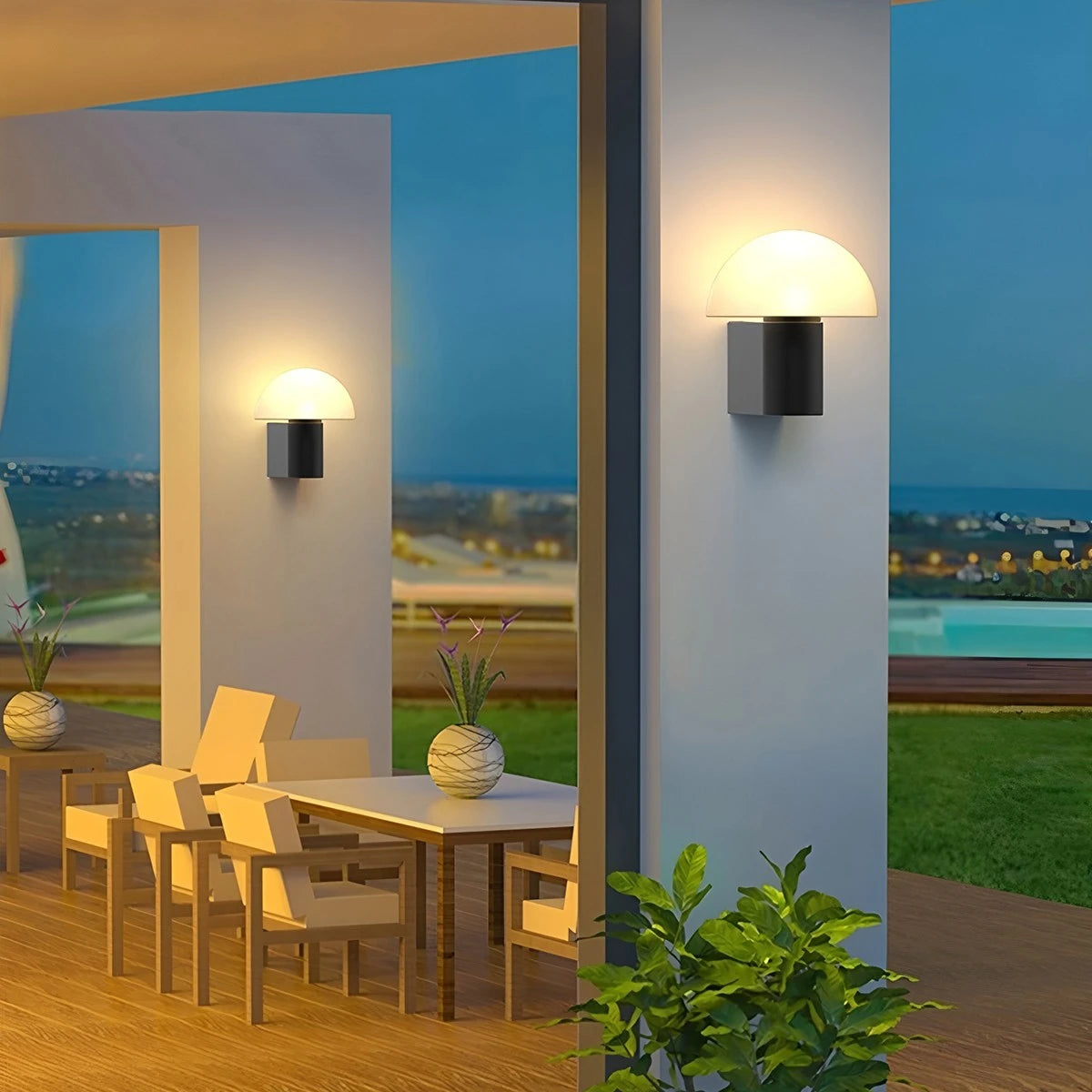 Antizer Outdoor Waterproof Mushroom Decorative Wall Lamp