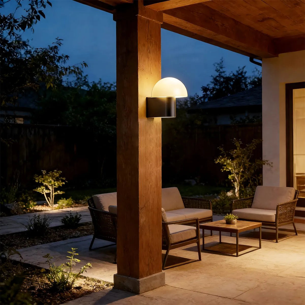 Antizer Outdoor Waterproof Mushroom Decorative Wall Lamp