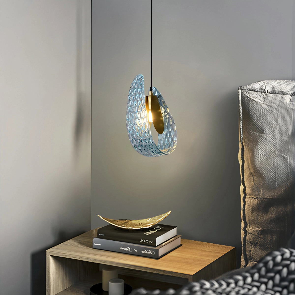 Antizer Peacock Blue Art Glass Chandelier for Dining Room