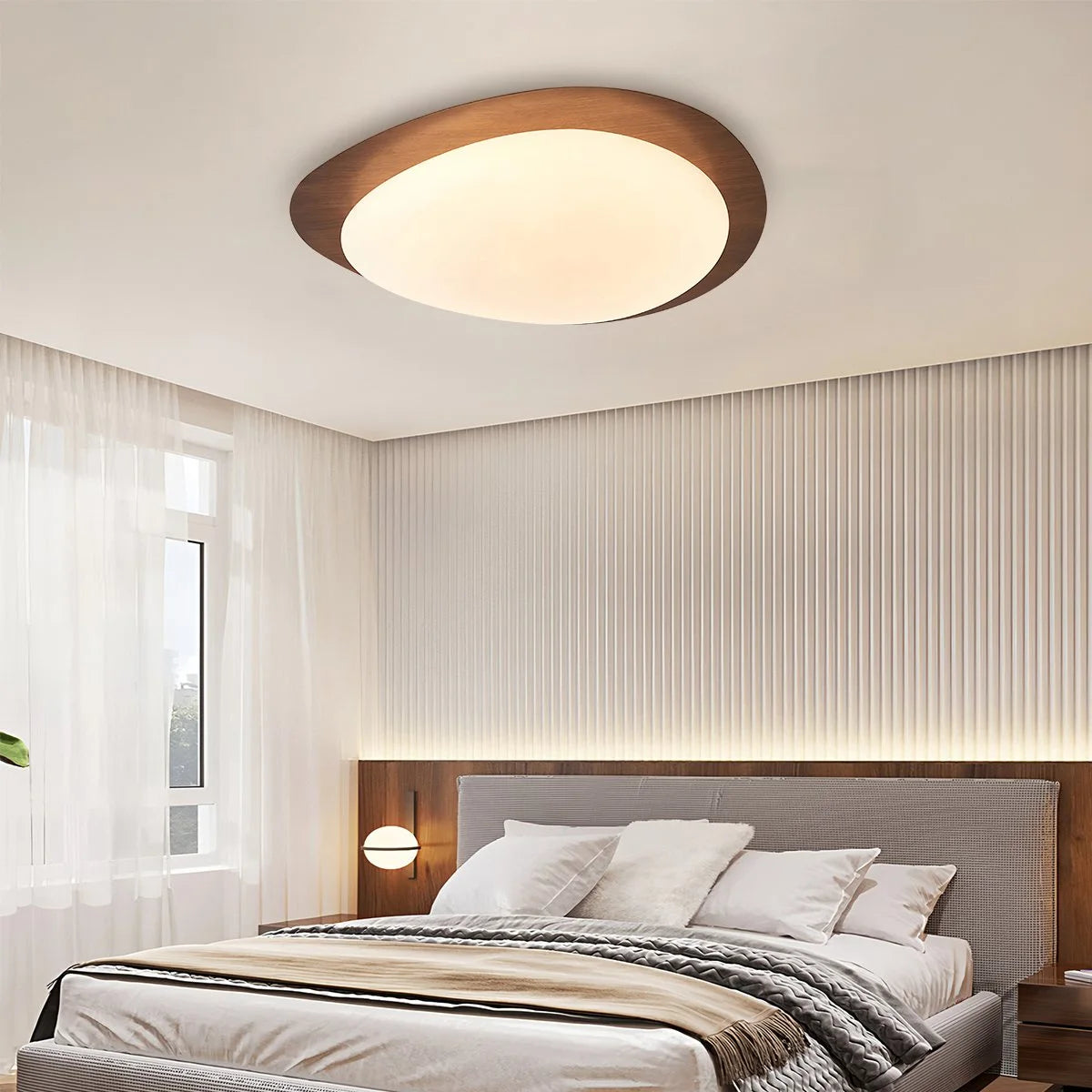 Antizer Pebble Wood Grain Color Ceiling Light