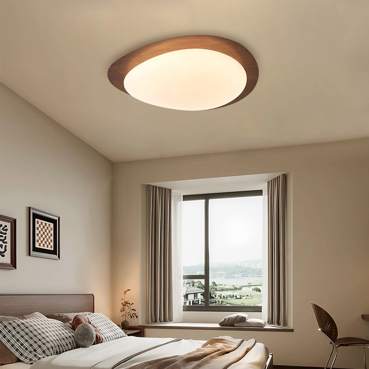 Antizer Pebble Wood Grain Color Ceiling Light