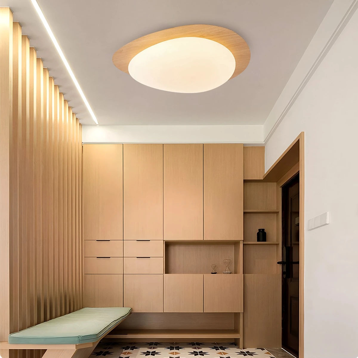 Antizer Pebble Wood Grain Color Ceiling Light