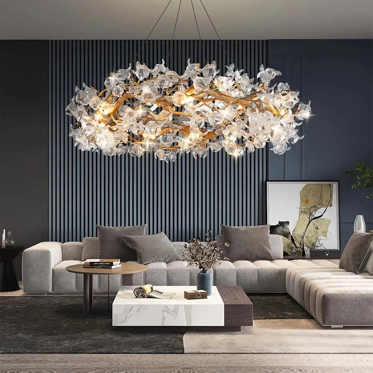Antizer Petala Crystal Round Chandelier for Living Room