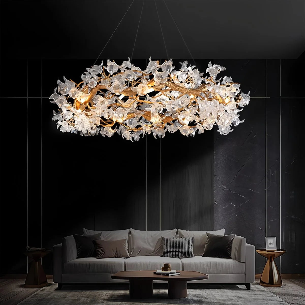 Antizer Petala Crystal Round Chandelier for Living Room