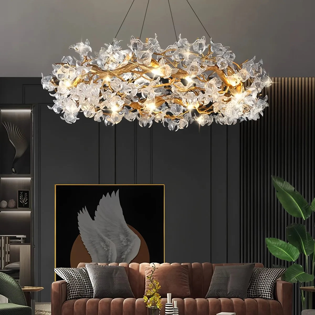 Antizer Petala Crystal Round Chandelier for Living Room