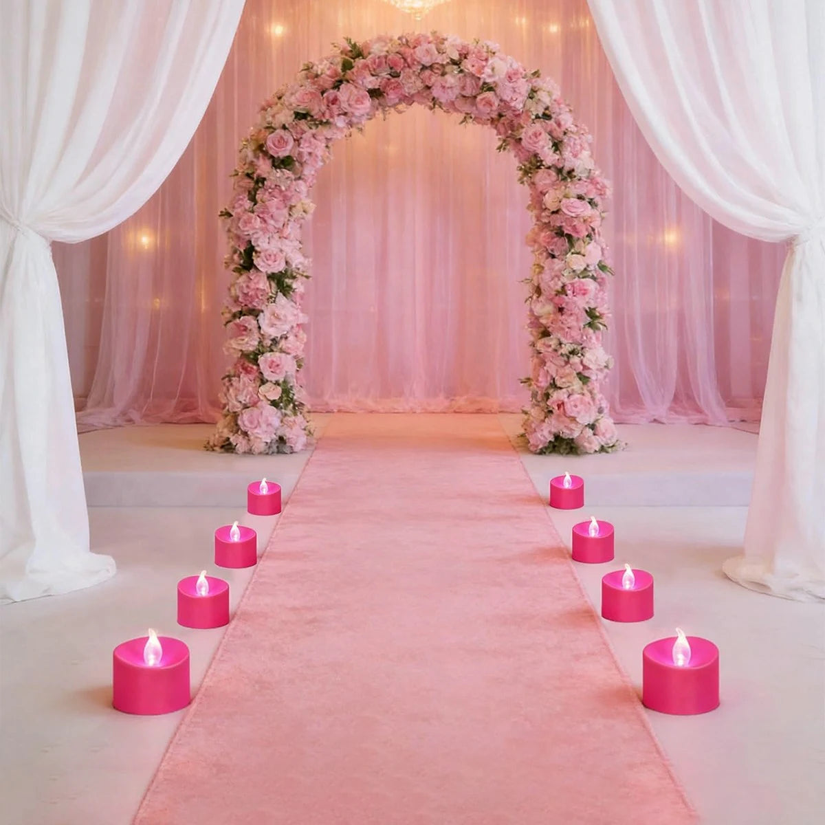 Antizer Pink LED Flameless Candle Tealights 100 Pack × 18