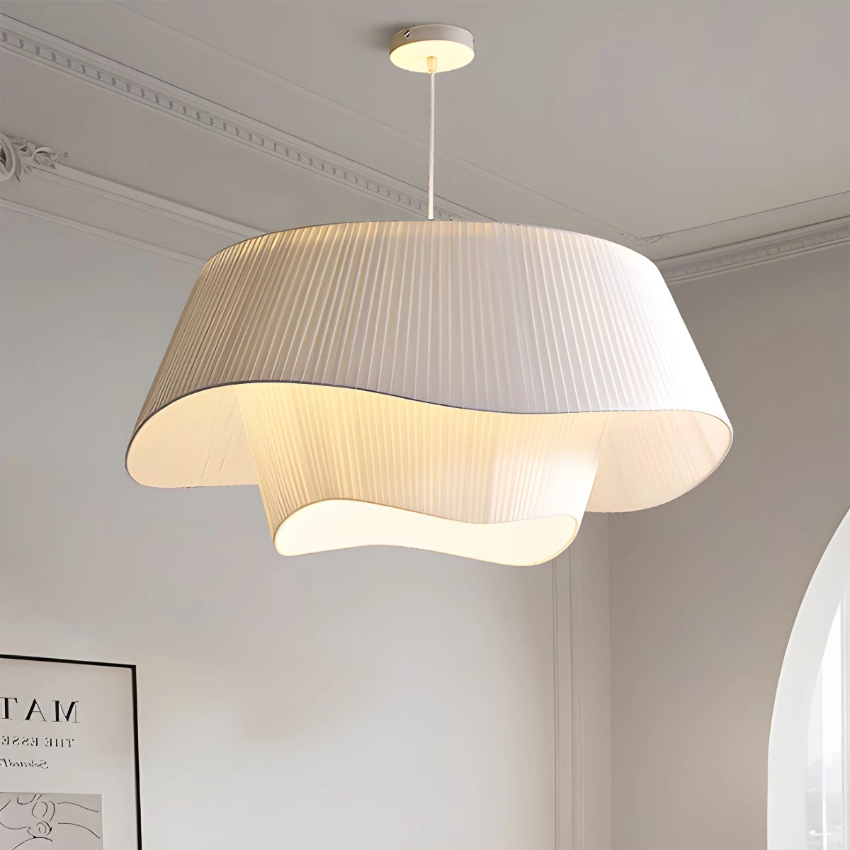 Antizer Pleated Fabric Drum Pendant Light