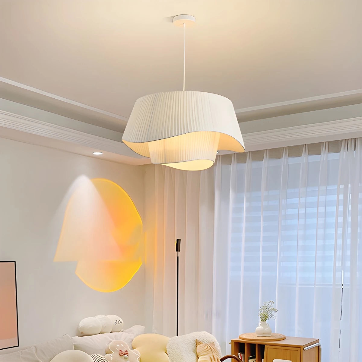 Antizer Pleated Fabric Drum Pendant Light