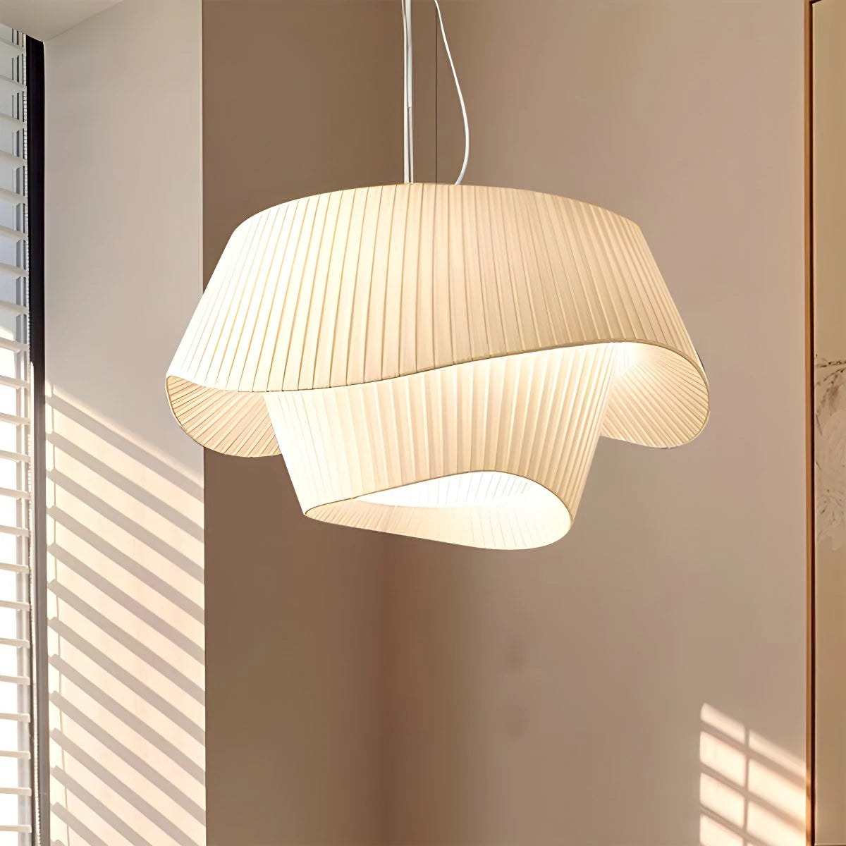 Antizer Pleated Fabric Drum Pendant Light