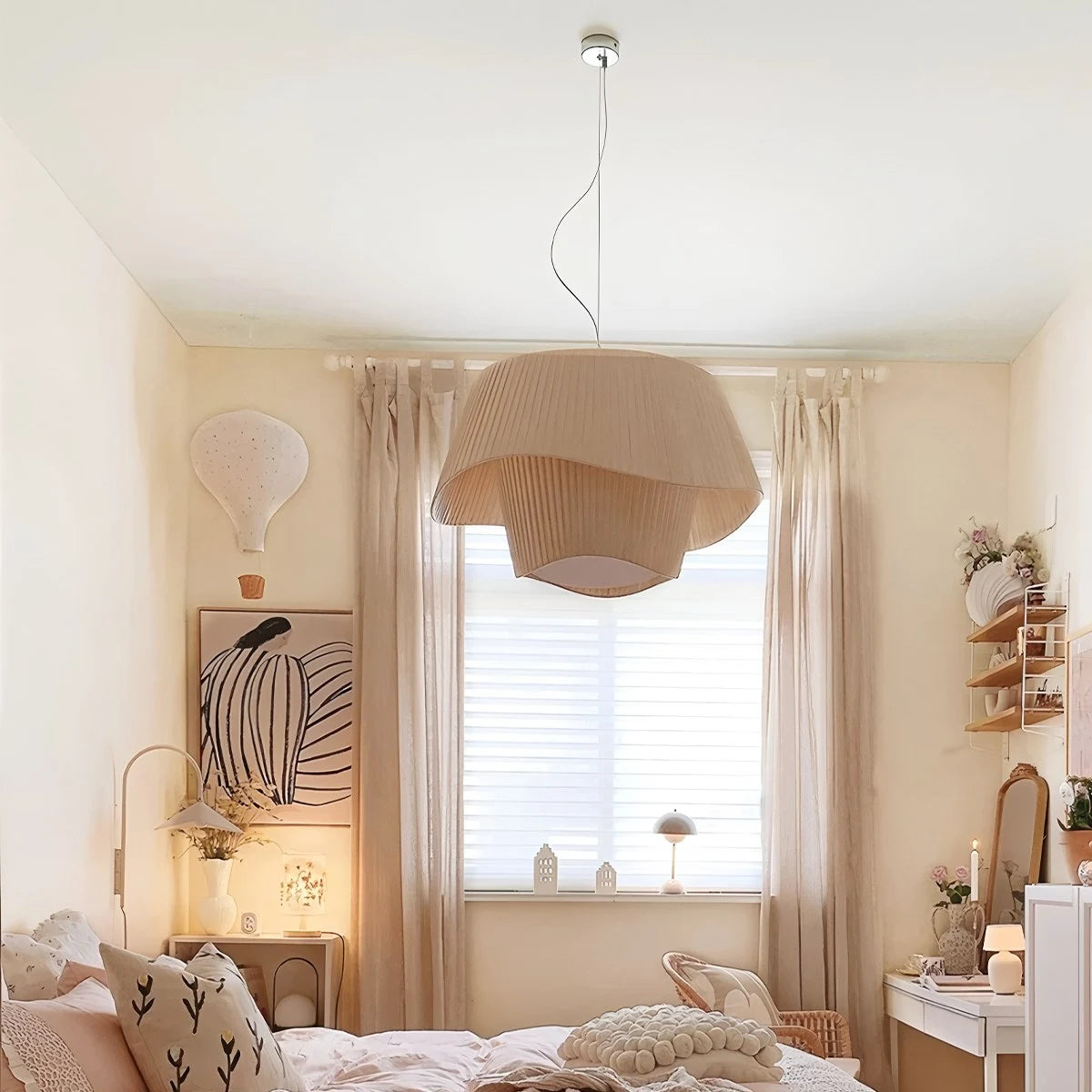 Antizer Pleated Fabric Drum Pendant Light for Modern Interiors