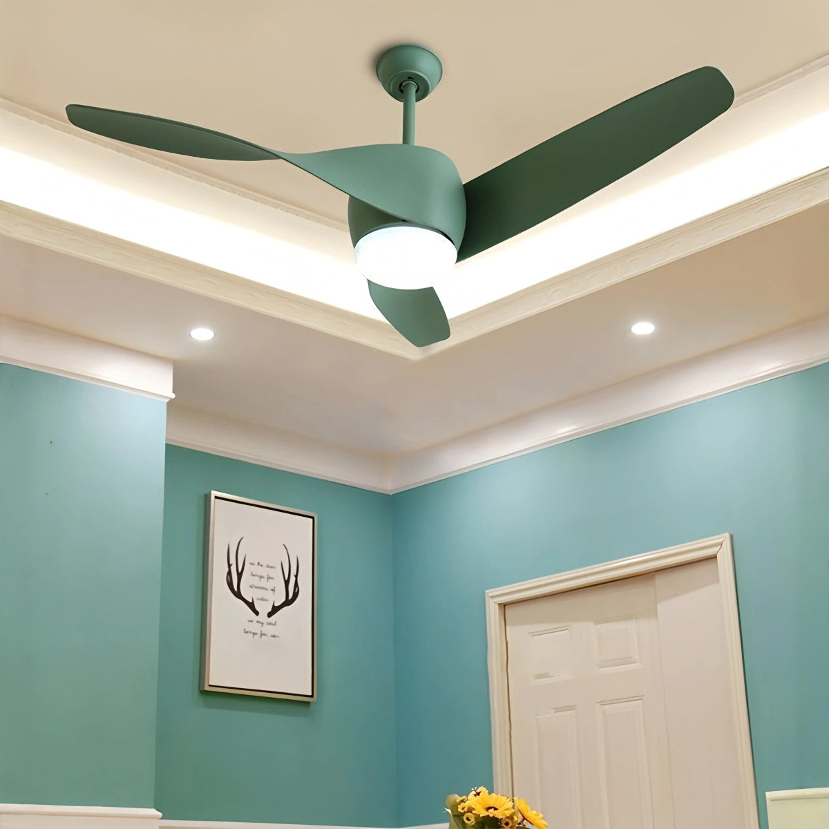 Antizer Propeller Ceiling Fan Lamp for Dining Room