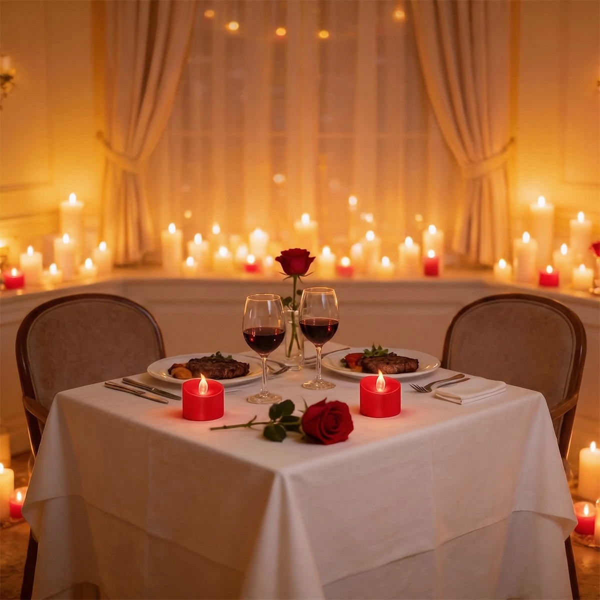 Antizer Red LED Flameless Candle Tealights 100 Pack × 18