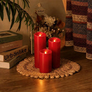 Antizer Red LED Flameless Paraffin Candle 9 Pack × 8