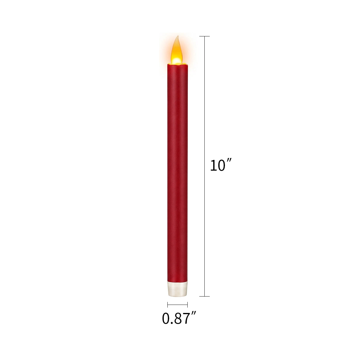 Antizer Red Smooth Flameless Taper Candle 24 Pack × 16