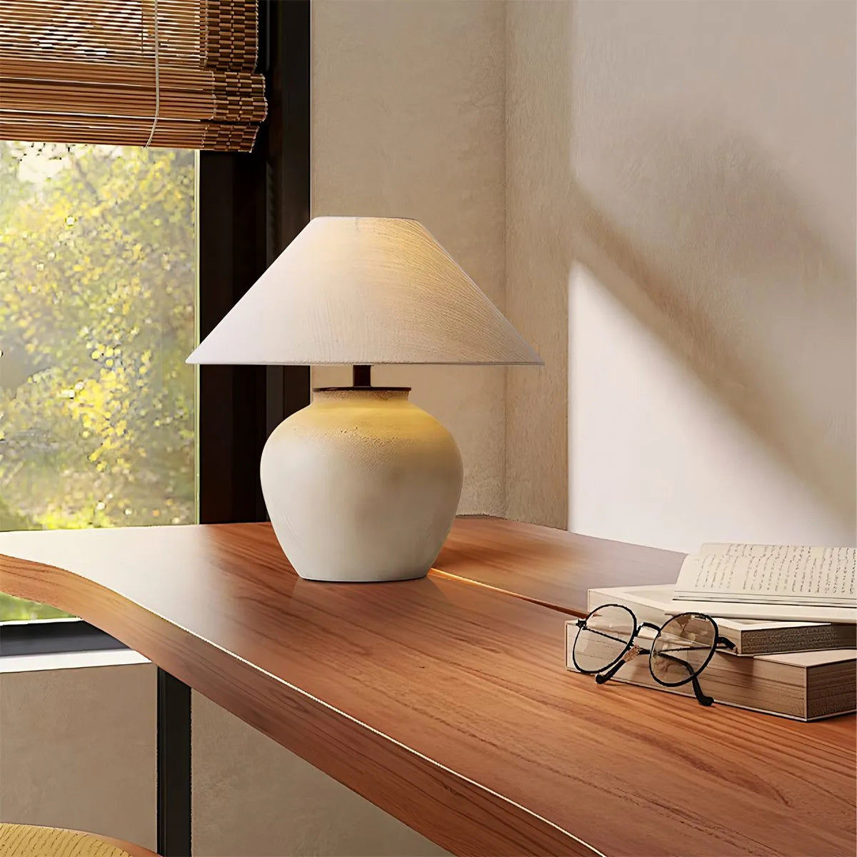 Antizer Retro Ceramic Jar Table Lamp