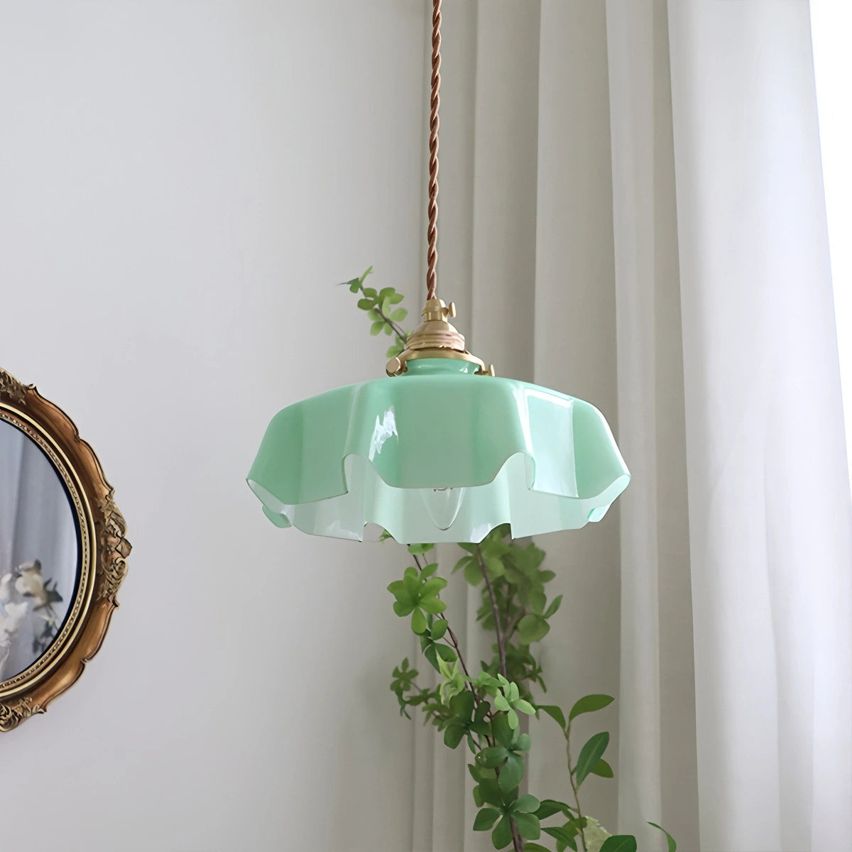 Antizer Retro Coloured Glass Pendant Light for Kitchen