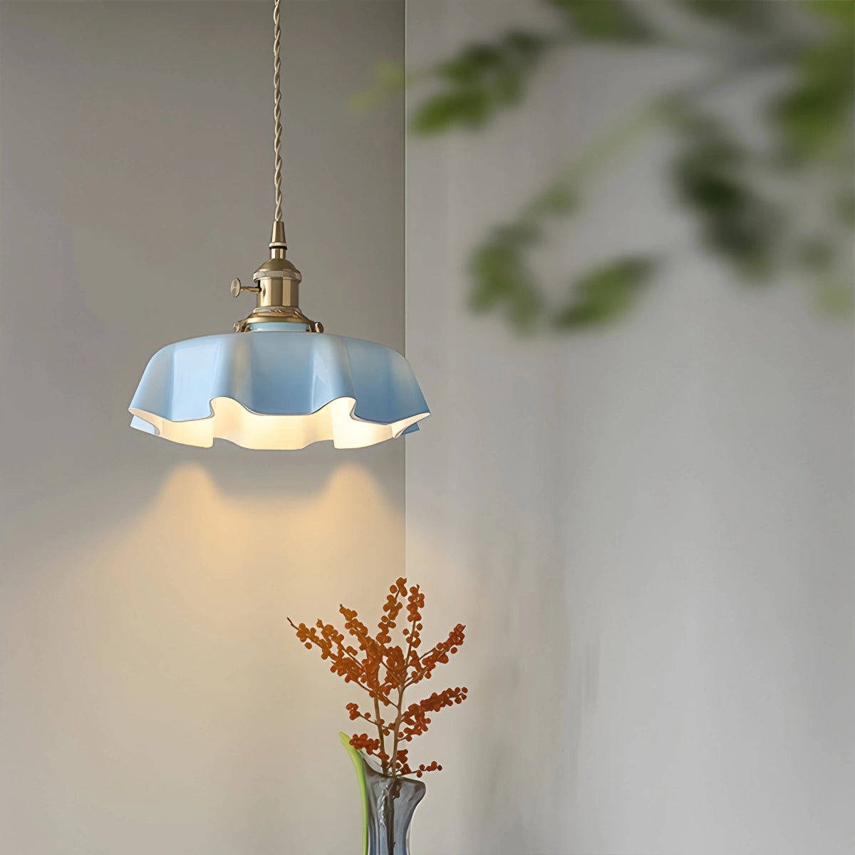 Antizer Retro Coloured Glass Pendant Light for Kitchen