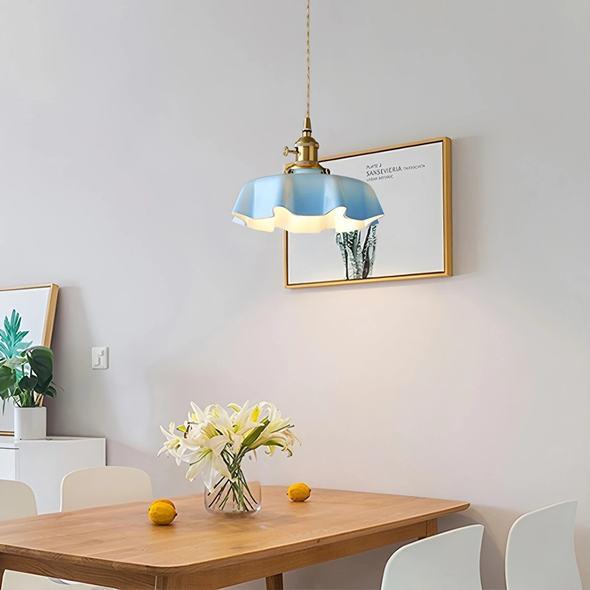 Antizer Retro Coloured Glass Pendant Light for Kitchen