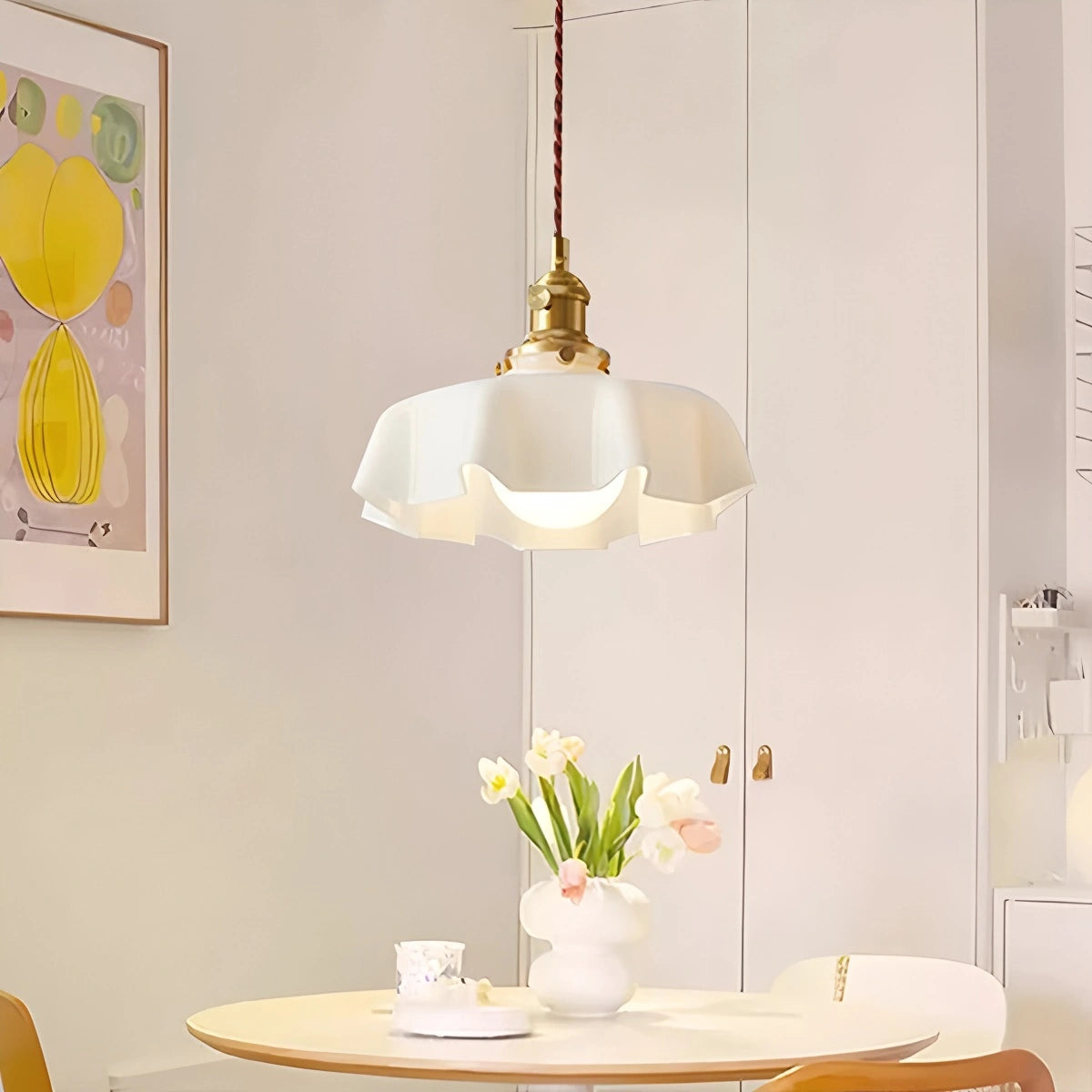 Antizer Retro Coloured Glass Pendant Light for Kitchen