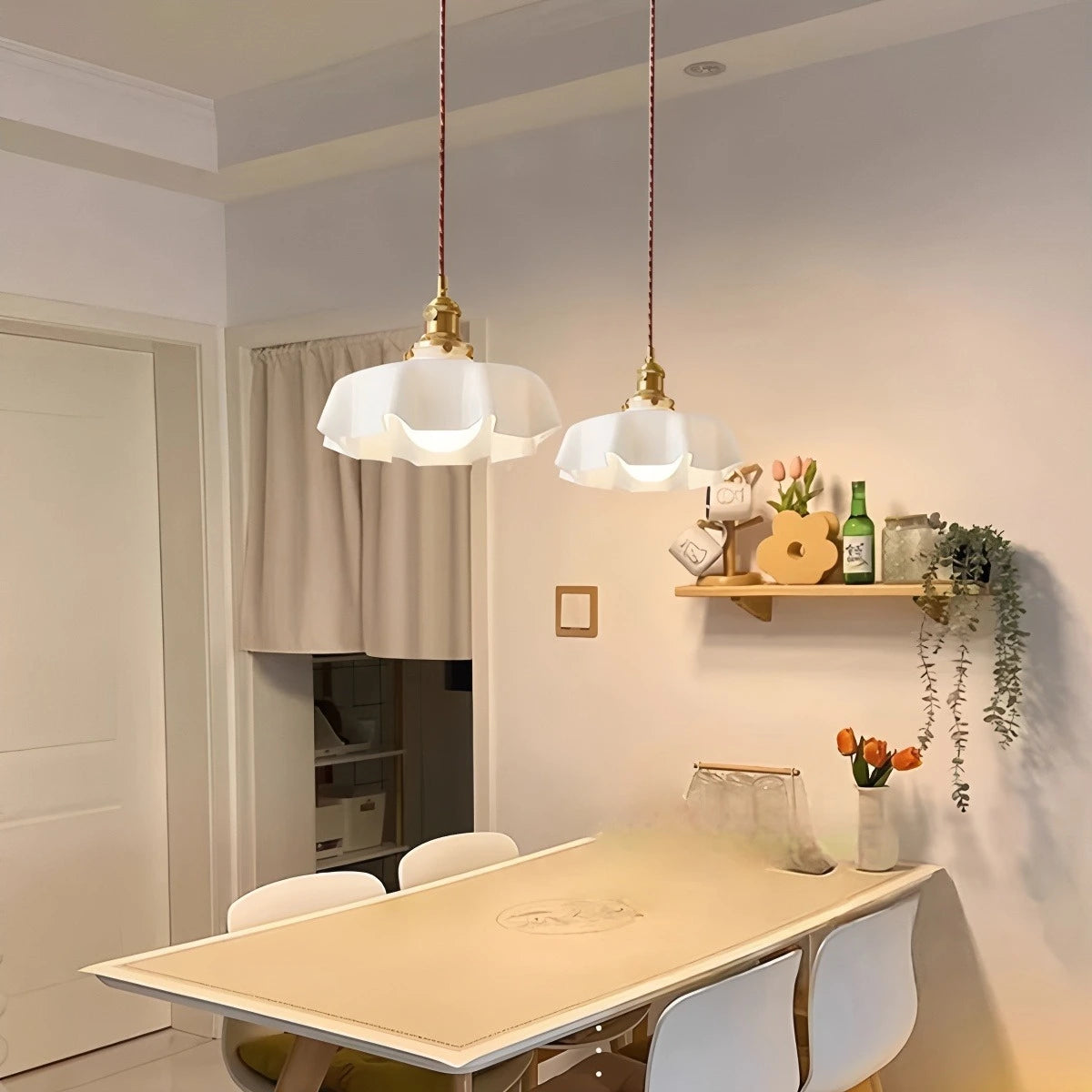 Antizer Retro Coloured Glass Pendant Light for Kitchen