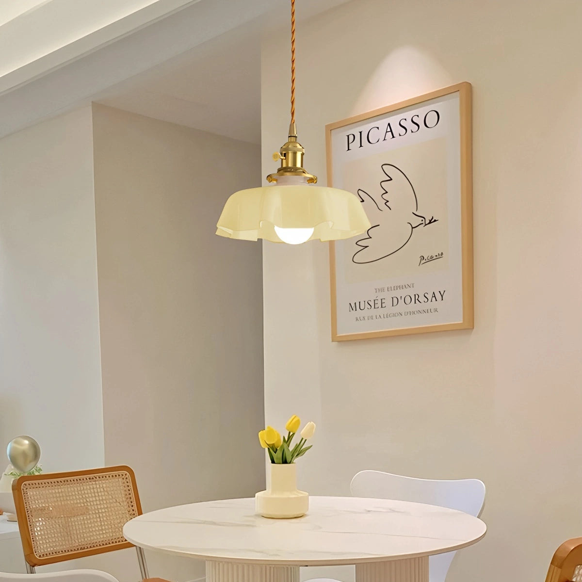 Antizer Retro Coloured Glass Pendant Light for Kitchen