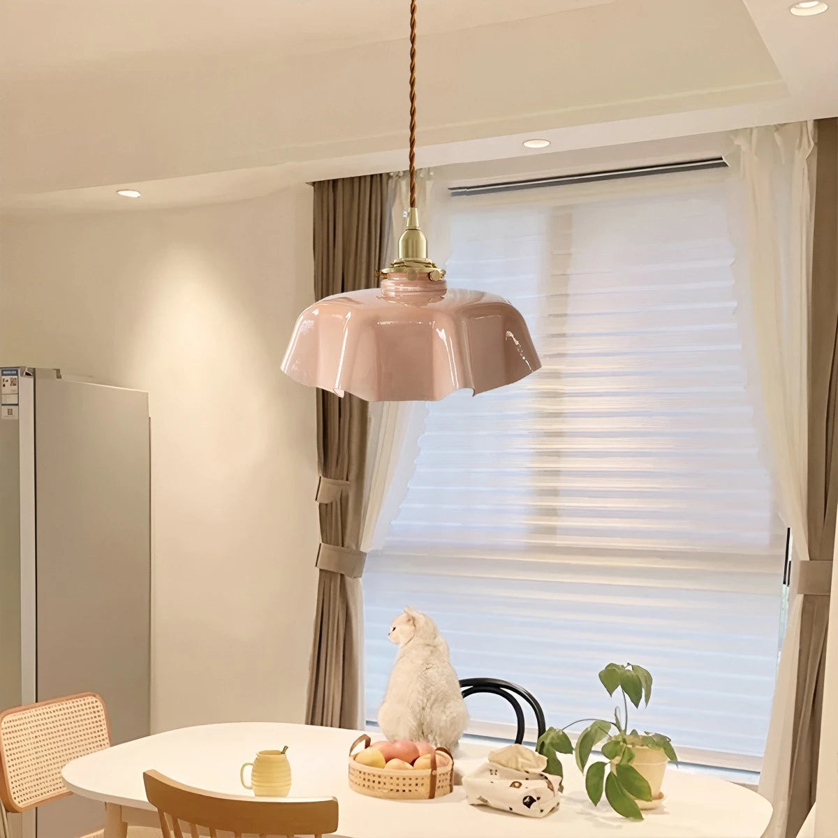Antizer Retro Coloured Glass Pendant Light for Kitchen