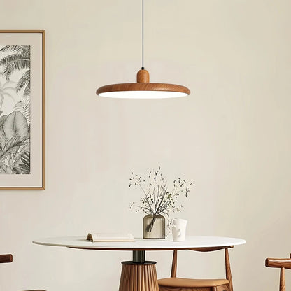 Antizer Retro Walnut Color Round UFO Pendant Light