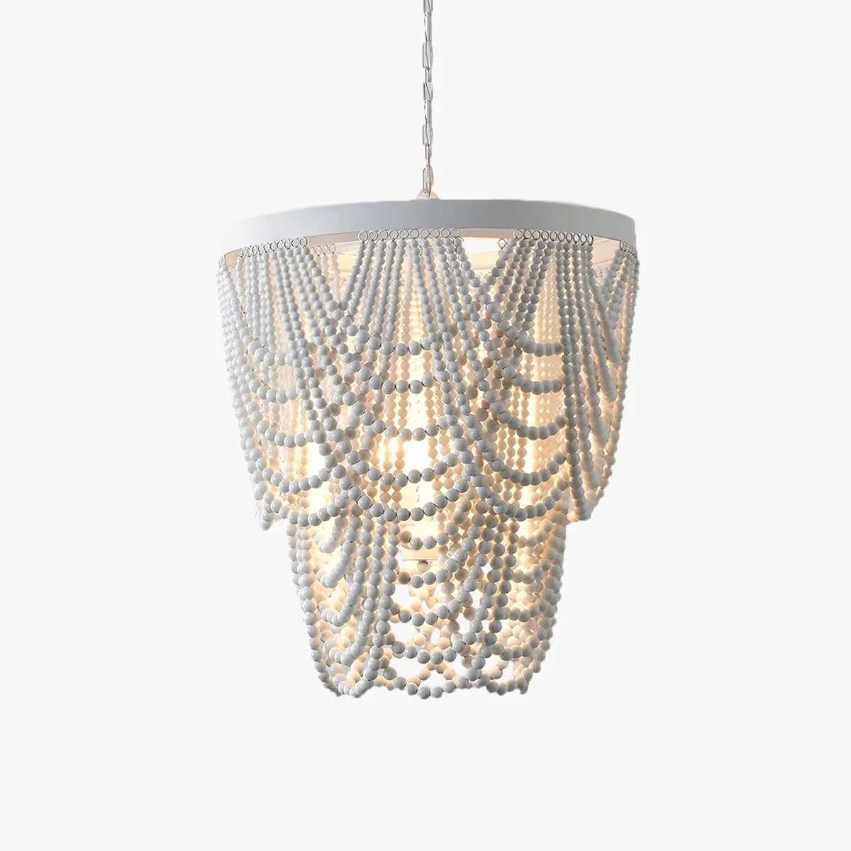 Antizer Retro Wooden Bead Chandelier