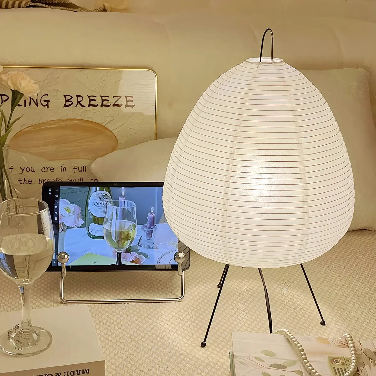 Antizer Rice Paper Art Floor & Table Lamp