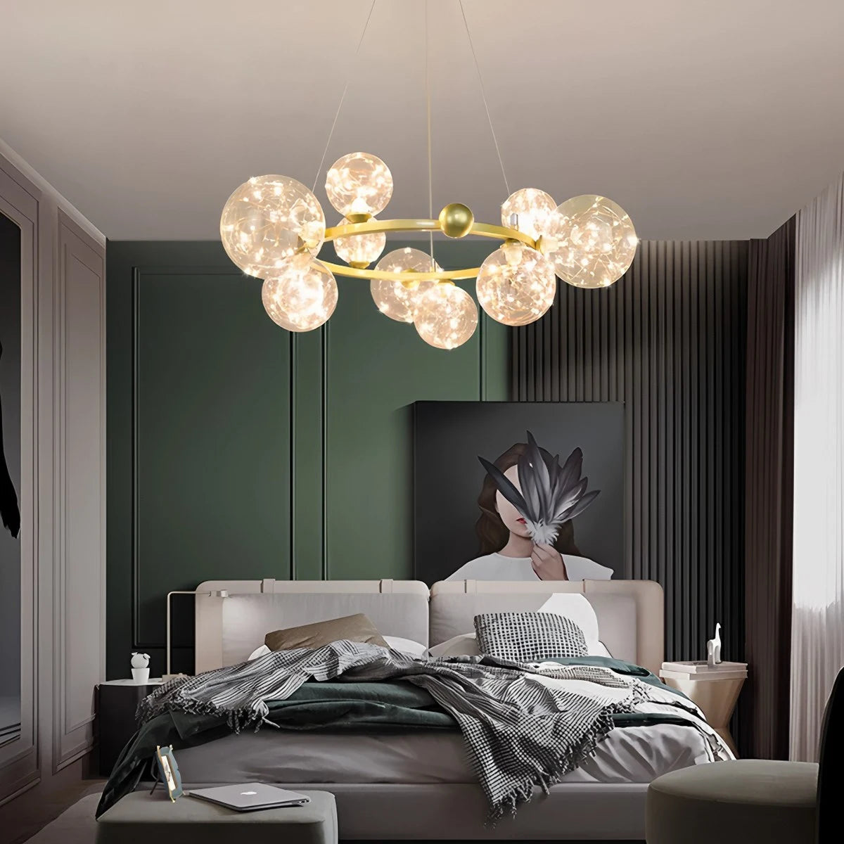 Antizer Robina Bubble Glass Chandelier for Living Room
