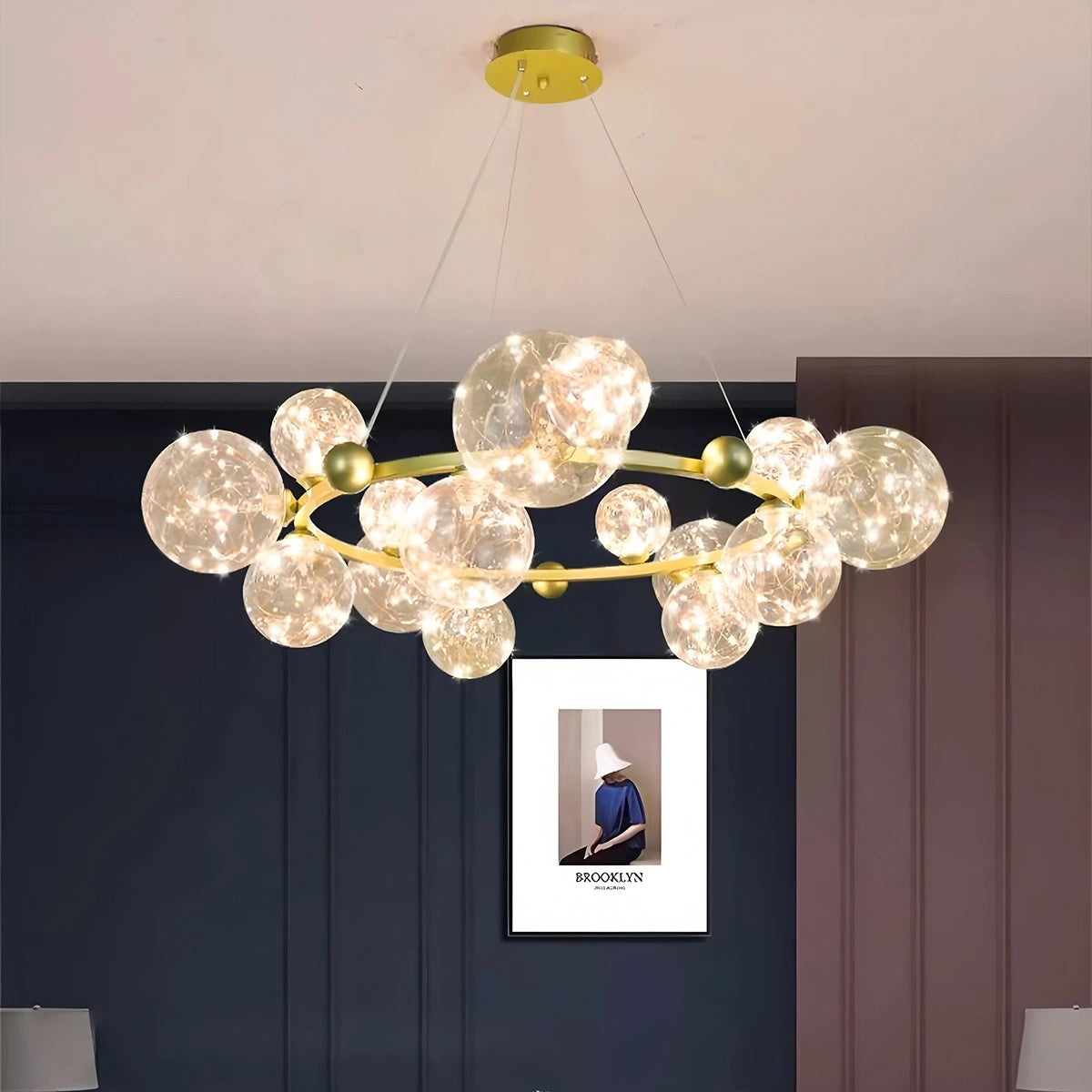 Antizer Robina Bubble Glass Chandelier for Living Room