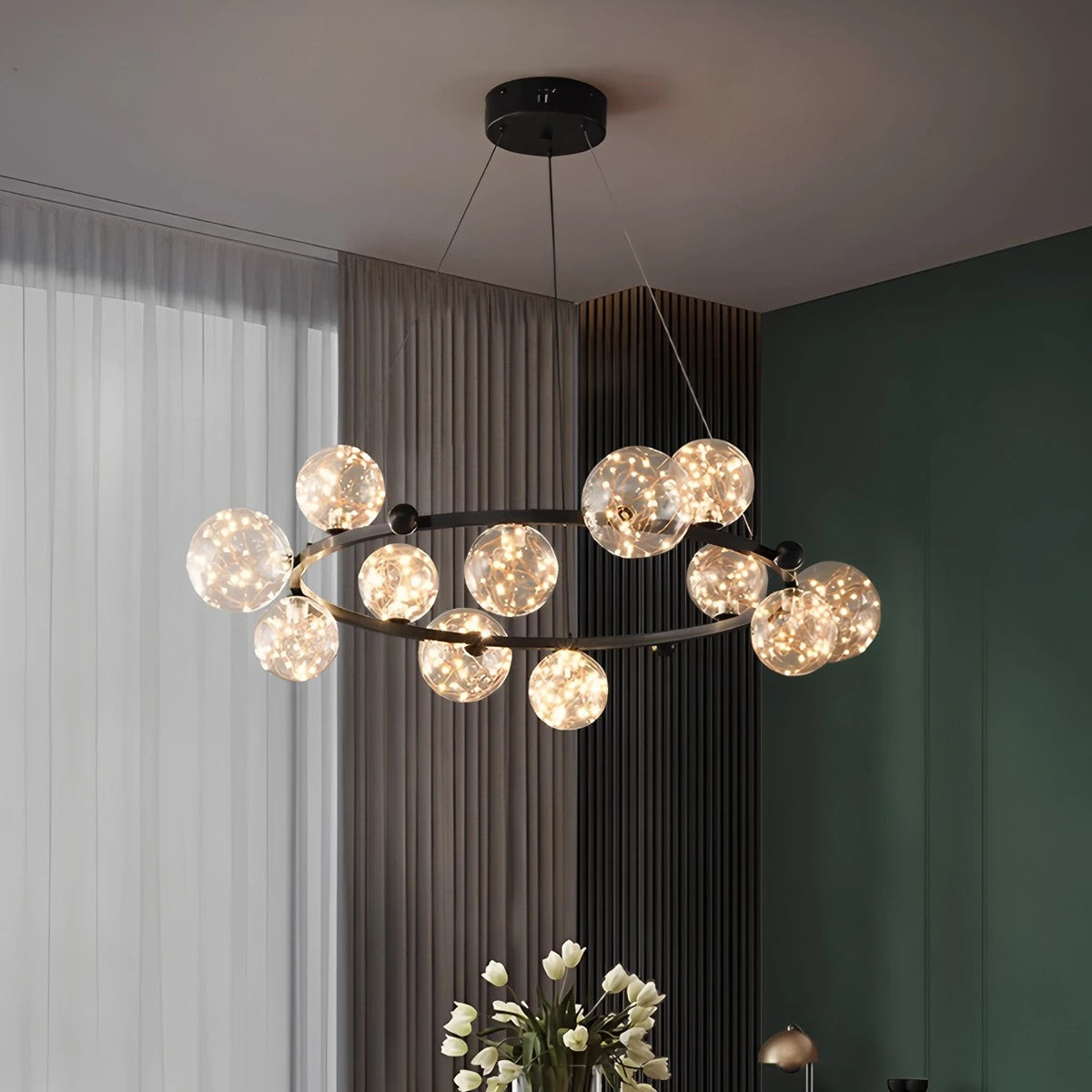Antizer Robina Bubble Glass Chandelier for Living Room
