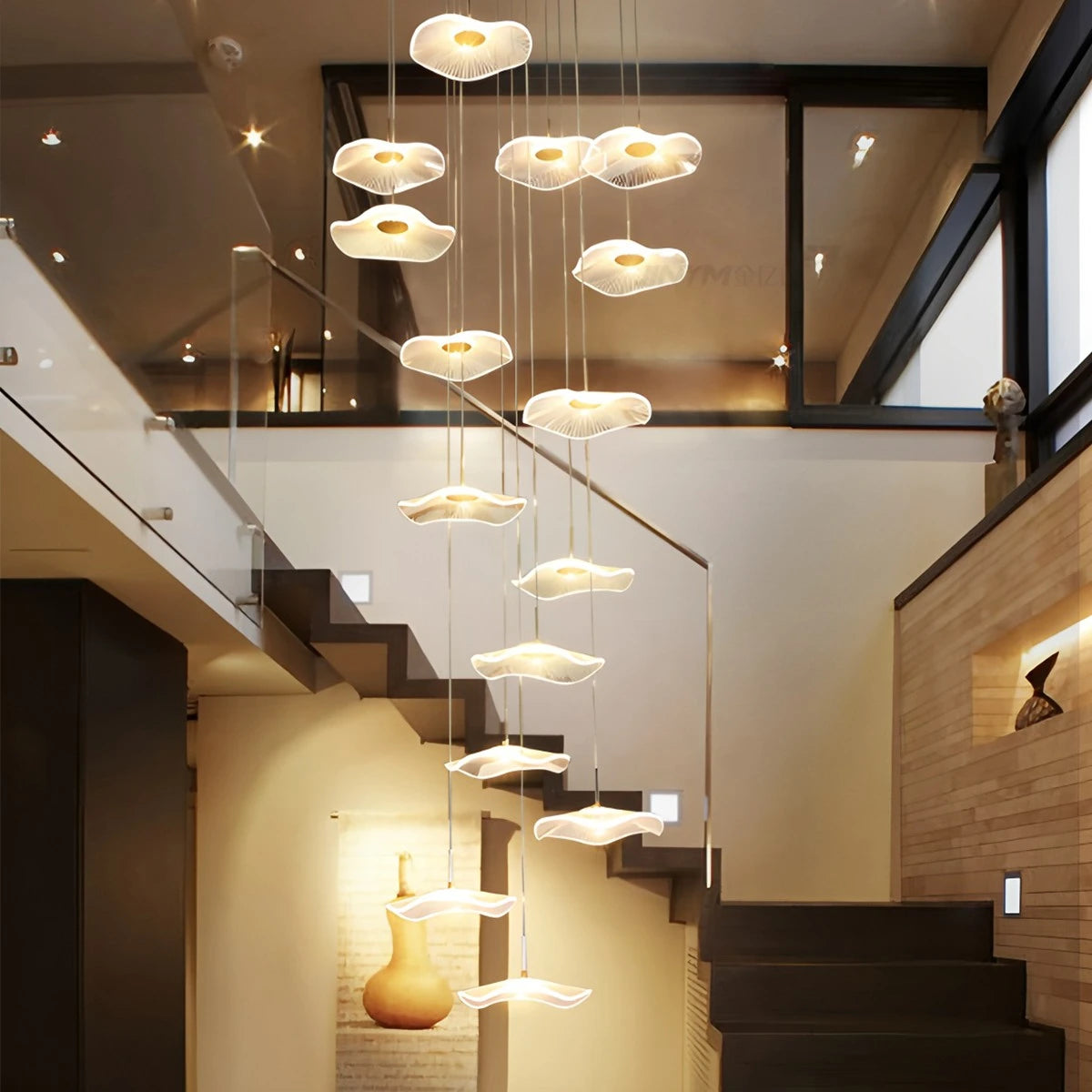 Antizer Rotasu Lotus Leaf Staircase Chandelier