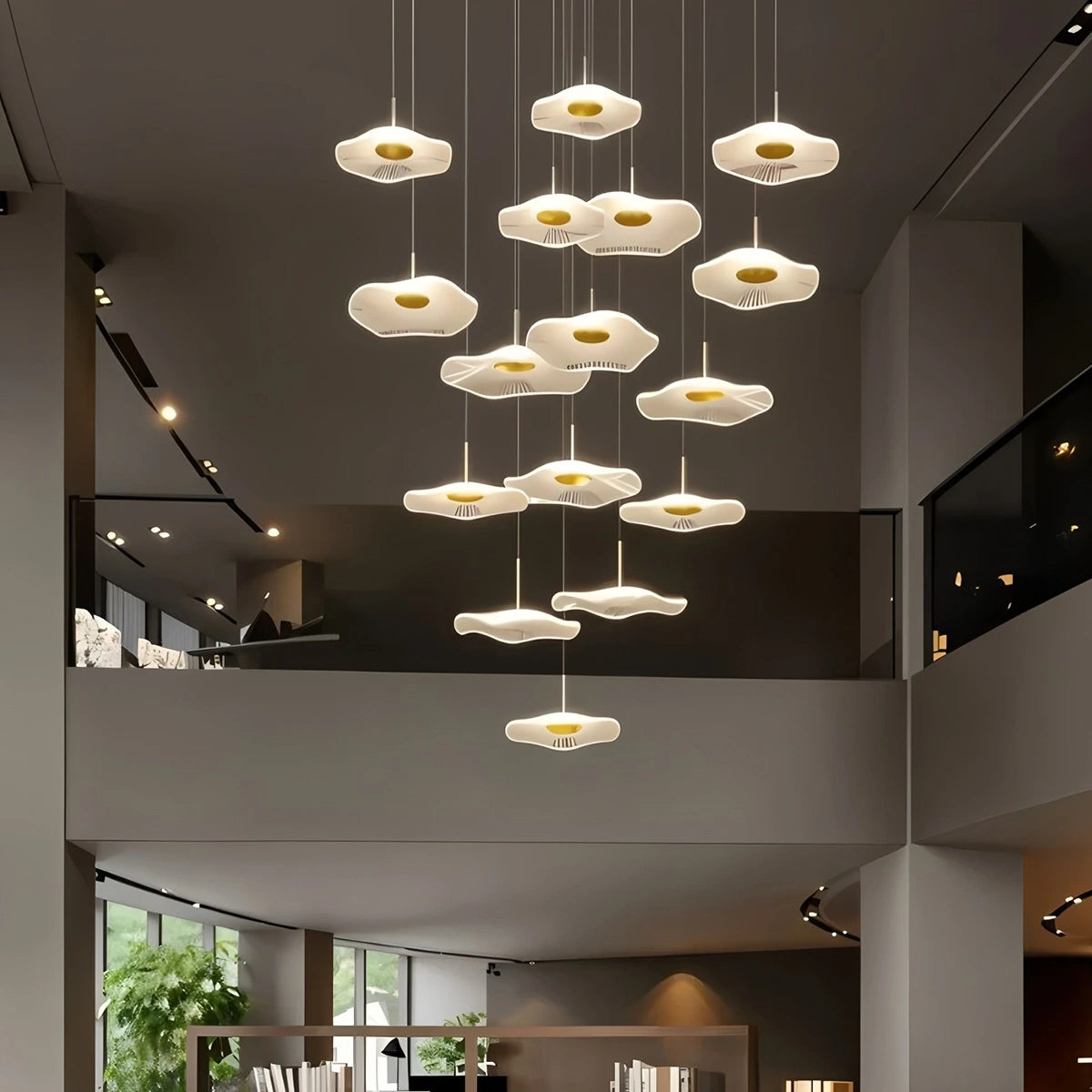 Antizer Rotasu Lotus Leaf Staircase Chandelier