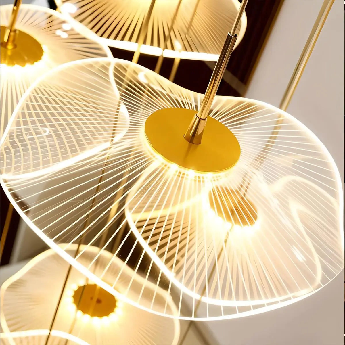 Antizer Rotasu Lotus Leaf Staircase Chandelier