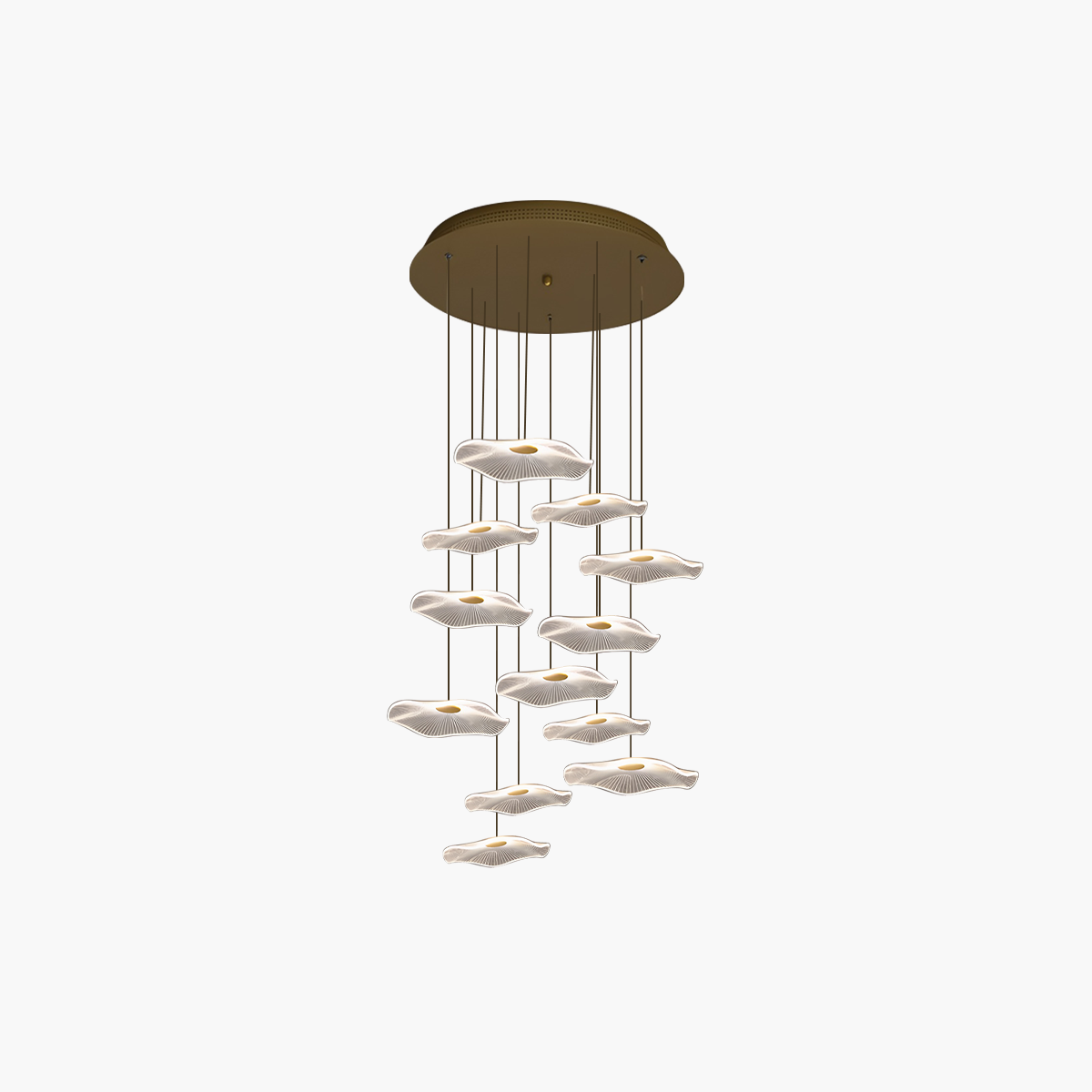 Antizer Rotasu Lotus Leaf Staircase Chandelier
