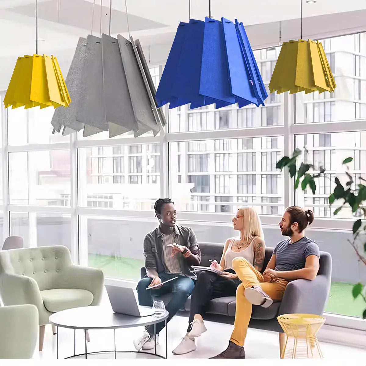 Antizer Rotating Leaf Acoustic Pendant Light for Living Room Office